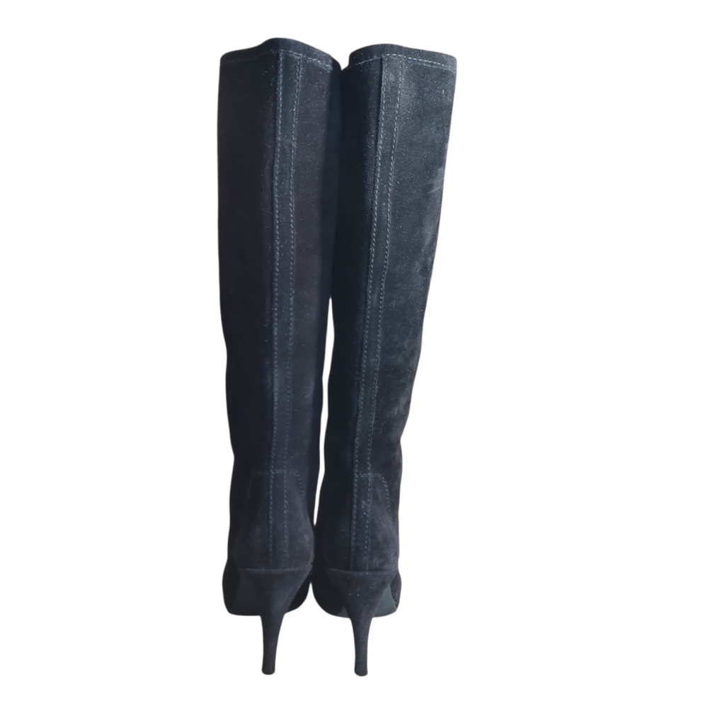 Pedro García Black Suede Knee-High Platform Stilletto Heel Boots - Picture 4 of 16